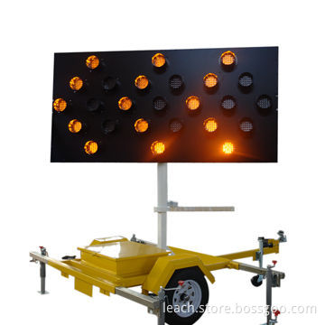 LED Arrow Board with Trailer, Controller and Solar Panel, No Battery Required